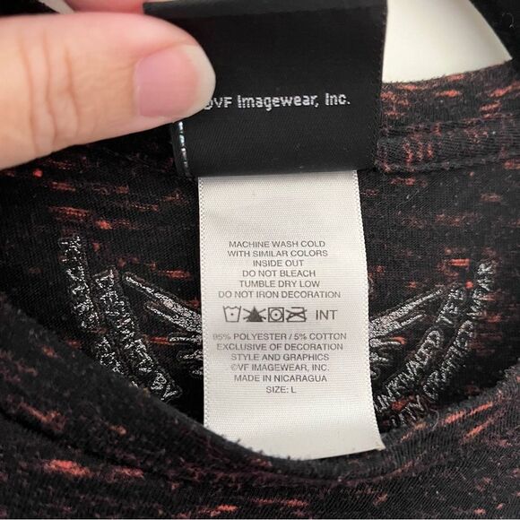 Harley Davidson tee shirt New York City black orange skull size large - Picture 3 of 7